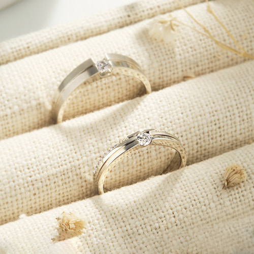 천연 다이아몬드커플링 1부 반지 결혼반지 - 디얼 HNDCR01362