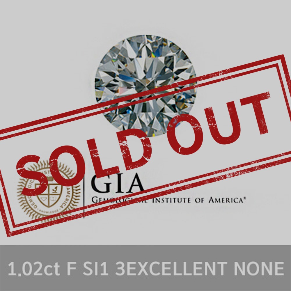 GIA 1.02ct F SI1 3EXCELLENT NONE 천연 다이아몬드 나석