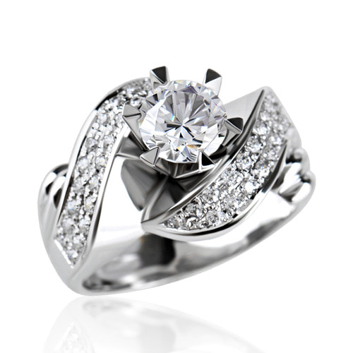 1캐럿 랩다이아몬드 기품있는 프로포즈 반지 리벤느 HNLDR1C34