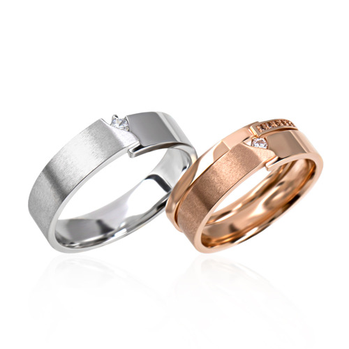 결혼반지 천연다이아몬드 커플링 웨딩밴드 프로포즈 반지 가드링 포함 - 루안 HNMCR355