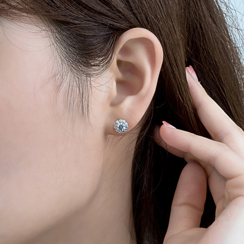 3부 다이아몬드 모던 웨딩 귀걸이 14k 18k - 햅번 HNDER03936